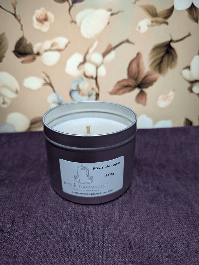 Bougie Parfumée &quot;Fleur de coton&quot; métal 150g